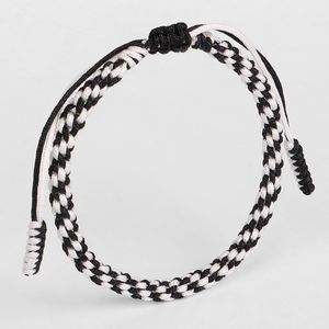 Zwart -witte draad creatief geweven armband handgemaakte armband maïs knoop tibetan armband cadeau