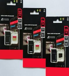 Zwart Android 90MBS 32GB 64GB 128GB 256GB C10 TF Flash-geheugenkaart Klasse 10 SD-adapter Retail blisterverpakking DHL D6161513