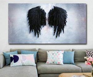Black Angel Ailes Toile peinture de grande taille Picture de mur d'art ouvrant Décoration Home Affiche mural Impression Cuadros décoracion8129386