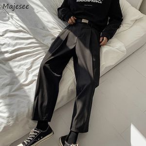 Zwarte enkellange casual broek herenkleding effen allmatch mode harajuku streetwear losse chique rechte midwaist dagelijks 240226