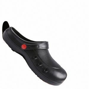 Zwart Anti-collisi stalen kop Chef Schoenen Kok Slippers N-slip Waterdicht Oliebestendig Hotel Restaurant Keuken Werkschoenen e9sR #