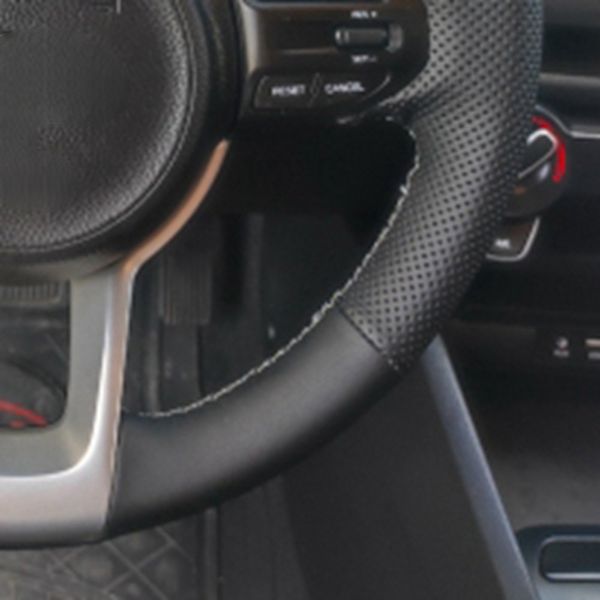 Black Anti-Slip Artificial Cuir Original Wheel Wheel Braid Car Couvercle de volant pour Kia Sorento Sedona 2015-2019