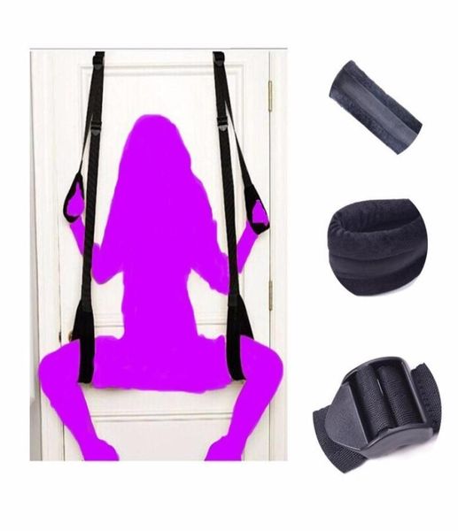 Noir Appel Accessoires Retenue Fétiche Bondage Amour Suspendu Porte Balançoire Chaises Sex Toys Sm Jeux Pour Femme Homme Couples Y04068237125