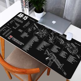 Noir Ar 15 Ak47 Gun tapis de souris de jeu Gamer XL personnalisé HD maison tapis de souris XXL tapis de souris doux anti-dérapant bureau caoutchouc PC tapis de souris