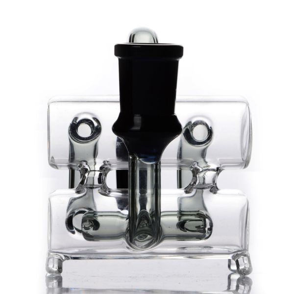 Porte-cendres noir 14mm Double narguilé chambre Ashcatcher pour bangs en verre barboteur en verre 90 degrés Ice Catcher joints de 18mm