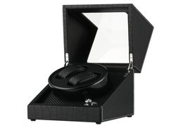 Black Automatic Watch Winder USUKAUEU Adaptateur de prise mécanique Boîte auto-enroulée Double Motor Shaker Holders Nouveau arrivée 20191818593