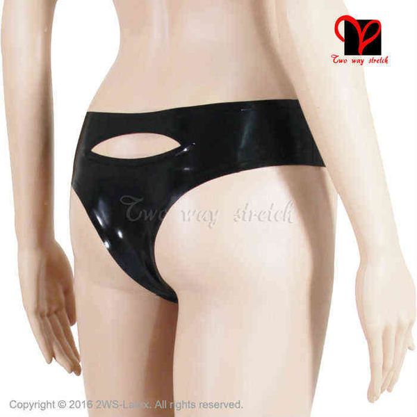 Negro sin espalda sexy pantalones de látex pantalones cortos ropa interior de goma calzoncillos bragas pantalones calzoncillos fondos más tamaño XXXL KZ-105 W220324