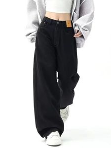 Zwarte Baggy Jeans Vrouwen Y2K Harajuku Hippie Koreaanse Oversize Wijde Pijpen Denim Broek Vrouwelijke Casual Kpop Streetwear Broek 240110
