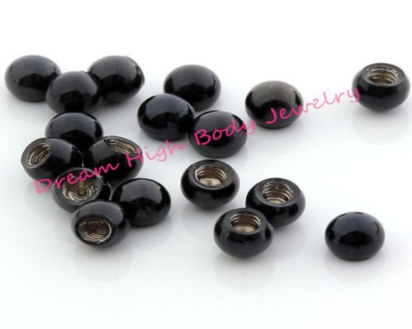 Bola negra Tornillo de cuentas redondas Acero DIY Ombligo Nariz Cuerpo Piercing Joyería Cool Lip Stud Barbell Eyebrw Anillo 16G 14G Accesorio de bola 2759254