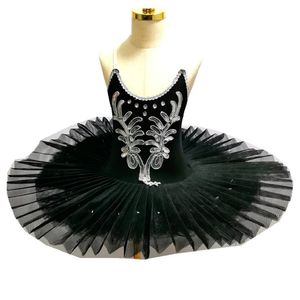 Zwarte ballet tutu rok voor kinderen Swan Lake Costumes Kids Belly Dance Clothing Stage Performance Jurk 240426