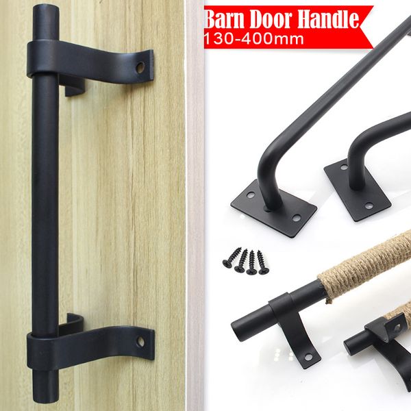 Manija de la puerta de granero negro muebles de cocina cabello deslizante deslizamiento de armario de madera simple cajón de pullador clásico