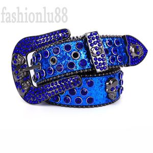 Zwarte bb riemen heren designer riem gewone multisize blauwe schedel ceinture homme metalen gesp op vrije spuit spijkerbroeken