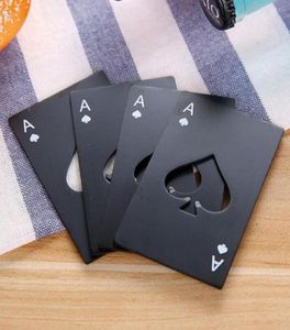 Black Beer Bottle Opender Poker Playing Card Ace Of Spades Bar Tool Soda Cap Opender Gift Kitchen Gadgets Tools6303366