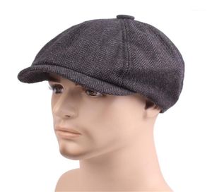 Zwarte baret hoed caps visgraat retro kunstenaar Sboy Baker Boy tweed platte pet heren dames winter herfst Gatsby baretten9204356