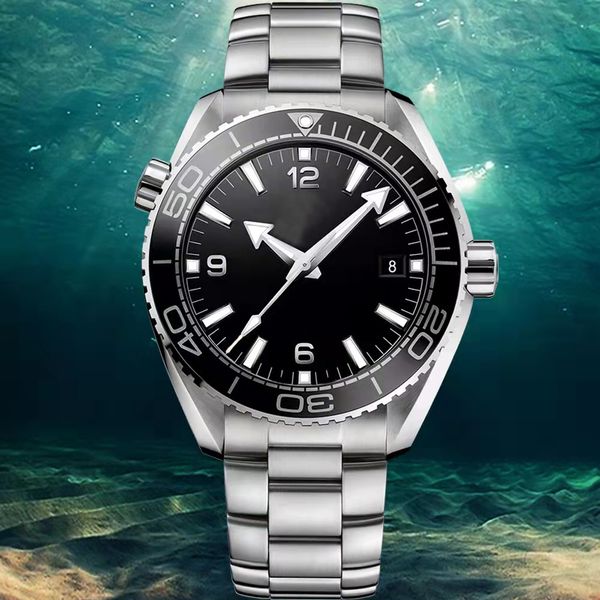 Montre à cadran limité à lunette noire 44 mm Mouvement mécanique automatique Ocean Diver 600 m Montres de sport en acier inoxydable pour hommes, édition limitée, montre-bracelet de luxe afascds