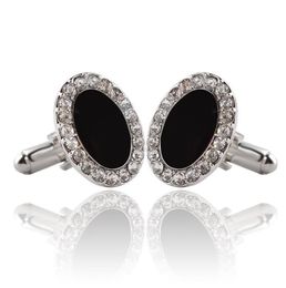 Black gemm Crystal Cuffer Blinks for Men Avocat de haute qualité Mariage de marié de luxe de luxe pour hommes