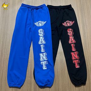 Pantalones azules negros hombres mujer mejor calidad vintage hip hop joggers pantalones de chándal