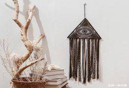 Zwarte Boho oog van God zwarte handgemaakte dromenvanger traditionele zegen cadeau voor auto muur hangende kinderkamer kinderen Dreamcatcher 13999131512