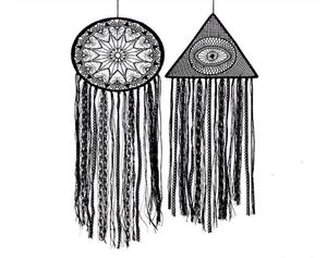 Black Boho Eye of God Handmade Dream Catcher Home Traditionele zegencadeau voor autwandhangende kinderkamer Slaapkamer Kinderen DreamCatch4993629