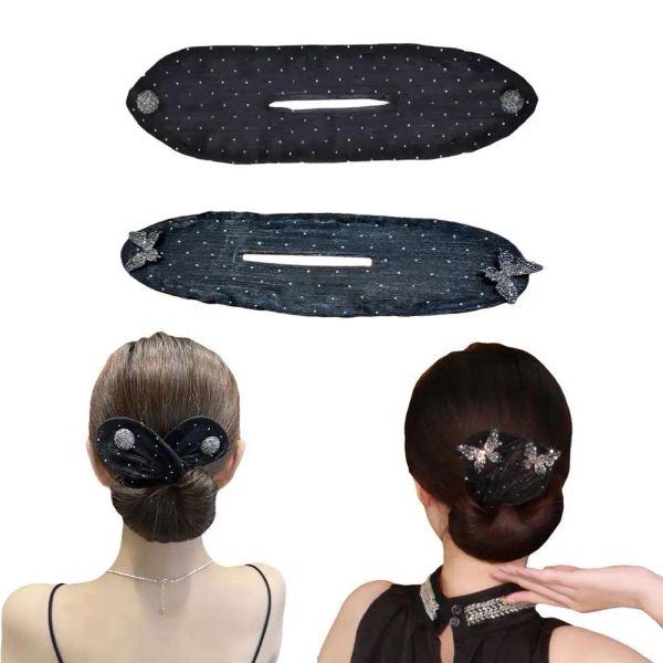 Black Bow Clip Bun Braider Braider Pe Hairstyle Twist Elegant French Style Maker Tool Dount Twist Accesorios para el cabello Styling