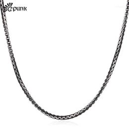 Collana con catena nera da 3 mm Collana alla moda per uomo Gioielli da uomo di alta qualità Tutta in lega di alluminio 3 dimensioni N204G1343U