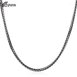 Black Box Kette 3 mm trendige Halskette für Männer hochwertige Herren Jungen Schmuck ganze Aluminiumlegierung 3 Größe N204G1235R