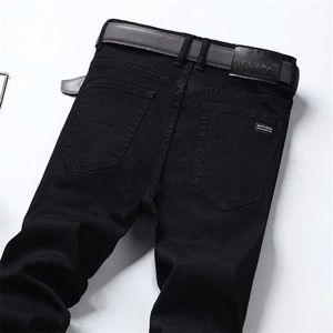Black Branded Hommes Stretch Jeans Printemps Été Entreprise Casual Double Denim Pantalons Mâle Automne Slim Pantalons 211108