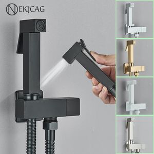 Zwart Messing Bidet Kraan Badkamer Enkele Koudwaterkraan Handheld Bidet Sproeier Pistool Toilet Shattaf Hygiënische Douche Vrouw Cleaner 240311