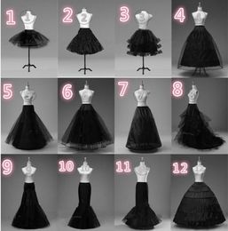 Zwarte bruids petticoat Crinoline Underskirt Hoop Hooploze zeemeermin Fishtail Petticoats