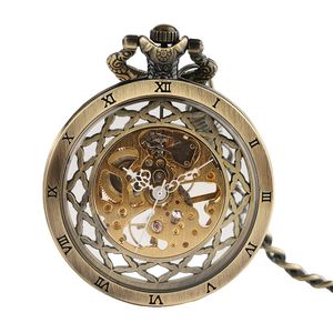 Noir/Bronze/Argent Antique Vintage Mécanique Main Vent Montre De Poche Steampunk Squelette Horloge Pendentif Chaîne Cadeau pour Hommes Femmes