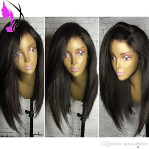 Livraison gratuite noir/marron/blond couleur synthétique avant de lacet perruques 10 pouces cheveux raides courts Bob perruque pour les femmes noires africaines