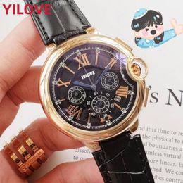 Bracelet en cuir véritable marron noir hommes montre quartz mouvement importé horloge en gros et au détail boîtier en acier inoxydable étanche cadeaux d'affaires montres-bracelets