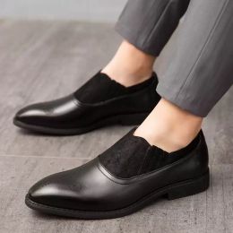 Zwart bruin puntige retro flats ossen oxford schoenen mannen casual loafers formele kleding schoenen zapatos hombre vestir 6348