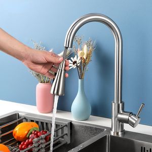 Black Brushed Kitchen Faucet Pull Out Spout Kitchen Sink Mixer Tap Stream Sprayer Head 360 Rotation Kitchen Faucet Torneira