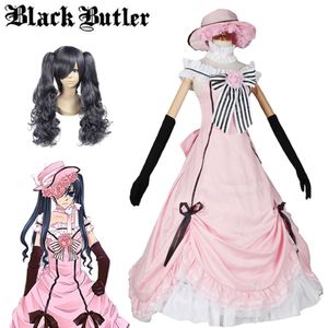 Black Butler Ciel Phantomhive Pink Robin Uniform Cosplay Kostuum Unises Jurk Halloween Pruik Carnaval Vrouwen Anime Kledingcosplay