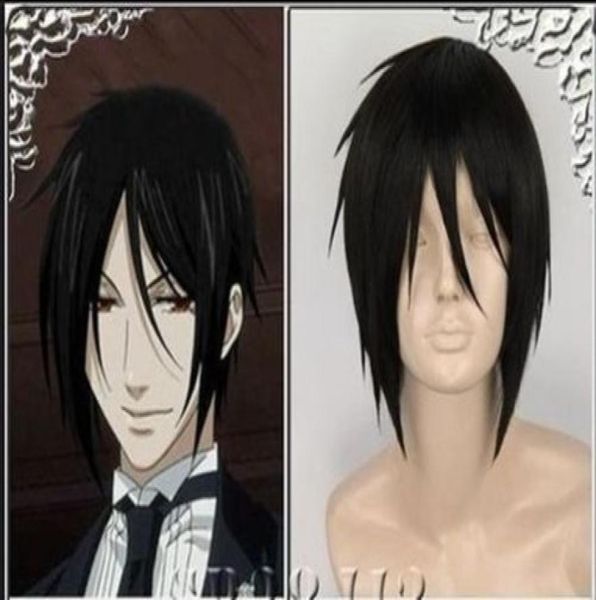 Black Butler Sebastianmichaelis Short Black Cosplay Wig Hairgtgtgtgt Nouvelle image de mode de haute qualité Wig1228208