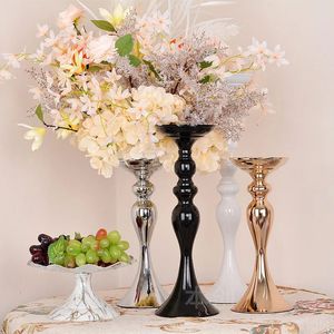 Bougies noires Fleurs Vase Candlestick centres de table