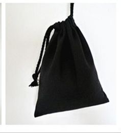 Black Canvas Cotton Gift Pouch Pouch Sack 8x10cm 9x12cm 10x15cm 13x17cm Mariage favorable Bag de bijoux 8465488