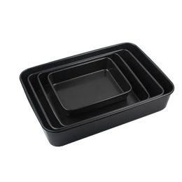 Zwart koolstofstaal rechthoekige bakbakje Loaf Toast Bread Cake Bakeware Diy Pastry Nitaanvallen Mot Pan Dish Keukengereedschap