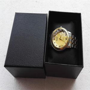 Boîte en carton noir logo personnalisé pu oreiller spécial pour boîtes de montre à bijoux vente entière caixa para relogio saat kutusu chin260B