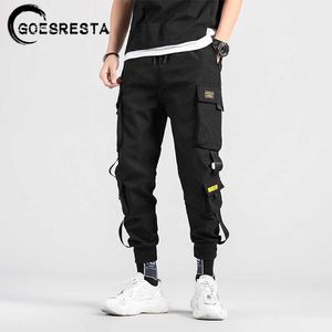 Zwart Cargo Broek Mannen Hip Hop Streetwear Jogger Harem Broek Mannen Casual Harajuku Joggingbroek Merk Zomer Herenbroek 210616