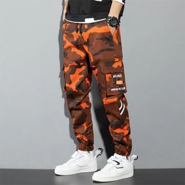 Pantalon cargo noir hommes Y2K Streetwear pantalons décontractés vert grande taille Camo coton Multi Camouflage Street Wear Style mode coréenne 240125