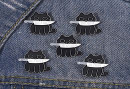 Zwarte kat voornaamwoorden email pin punk broche quote ze zequot mes dieren badge heks revers pin pin kitten gothy sieraden cadeau fri1573797