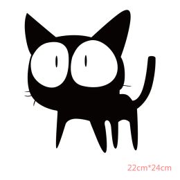 Black Cat Series Patch Patches voor kleding DIY T-shirt warmteoverdrachtstickers Cat Patch Paren Termoadhesivos para ropa