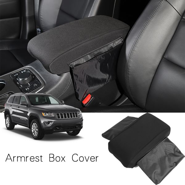 Black Center Console Accoudoirs Box Cover avec sac de rangement pour Jeep Grand Cherokee 2011+ Auto Intérieur Accessoires