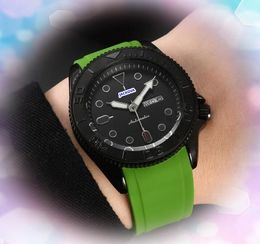 Black Ceramic Case Military Men Customed LOGO Watches Business Leisure Colorful Rubber Strap Clock Quartz Day Date Time Chain Bracelet Double Calendar Watch Gifts