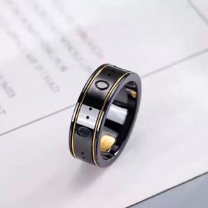 Céramique noire Style de mode noir blanc céramique bagues bague anillos pour hommes et femmes fiançailles mariage couple bijoux amant cadeau