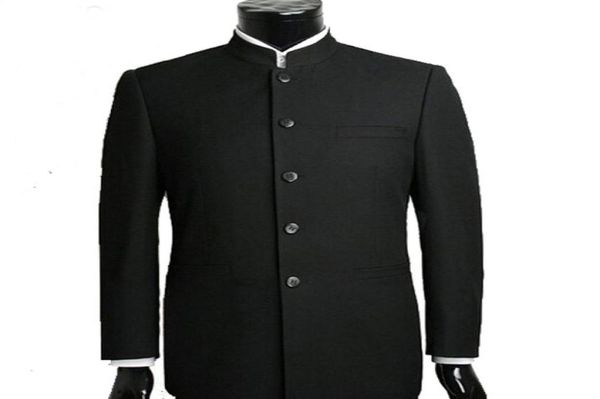 Buxedos de boda de estilo negro chino para novios usos de dos piezas trajes para hombres hechos a medida pantalones de chaqueta 8655535