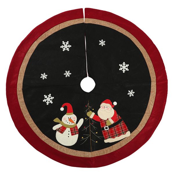 Tapis de jupe d'arbre de Noël noir tabliers mat