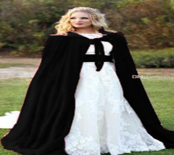 Capas nupciales de invierno de terciopelo navideño negro con chaquetas de boda para mujer, abrigos, capas, encogimiento de hombros, talla grande 9593845